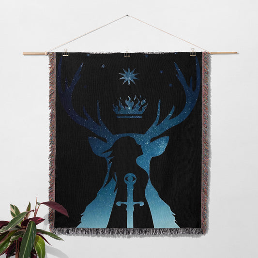 Aelin Galathynius Silhuett Woven Throw Blanket