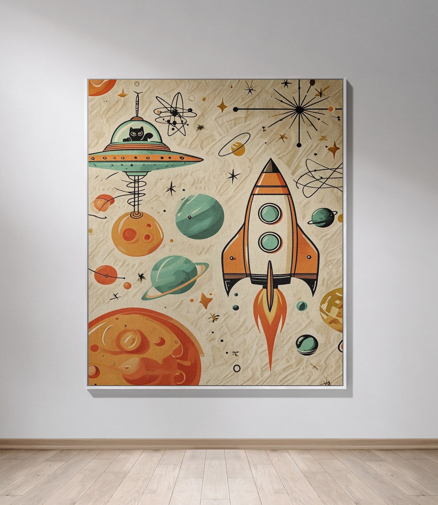 Retro Space Adventure Wall Tapestry 🚀