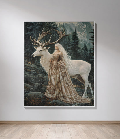 🌿 Throne of Glass Woven Tapestry Blanket | Elena Galathynius Havilliard 🦌