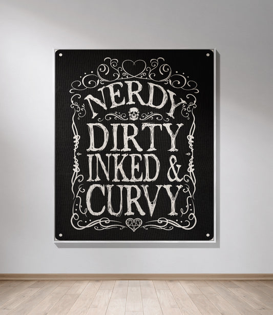 🖤 "Nerdy, Dirty, Inked & Curvy" Gothic Blanket