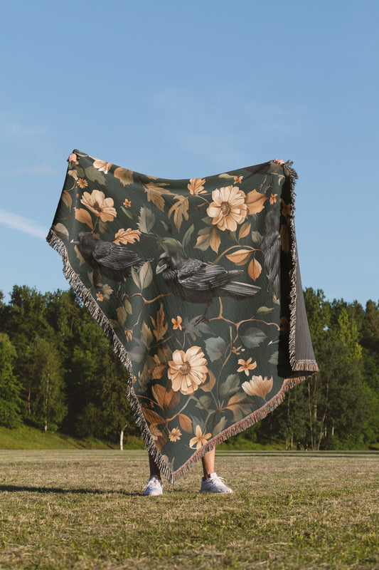 Raven Woven Throw Blanket