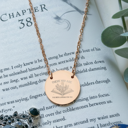 Night Court Floral Quote Circle Necklace