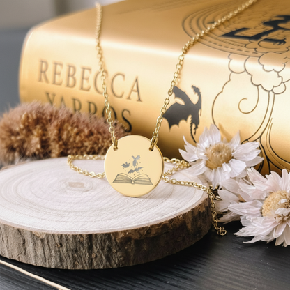 Book Dragons Circle Necklace