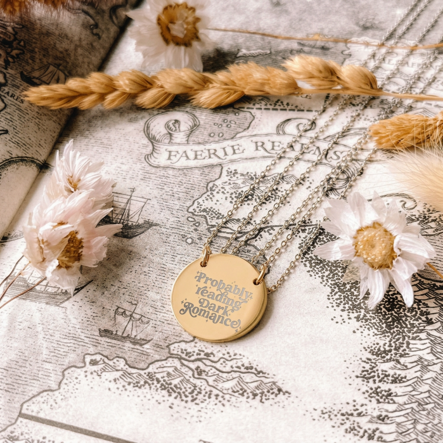 Probably Reading Dark Romance Circle Necklace