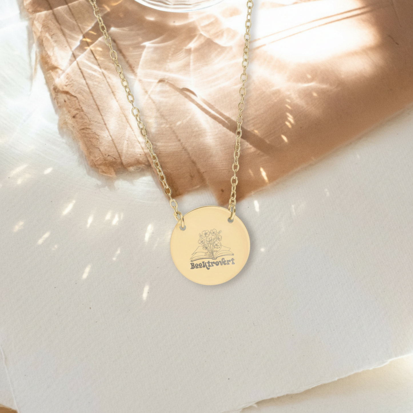 Booktrovert Floral Circle Necklace