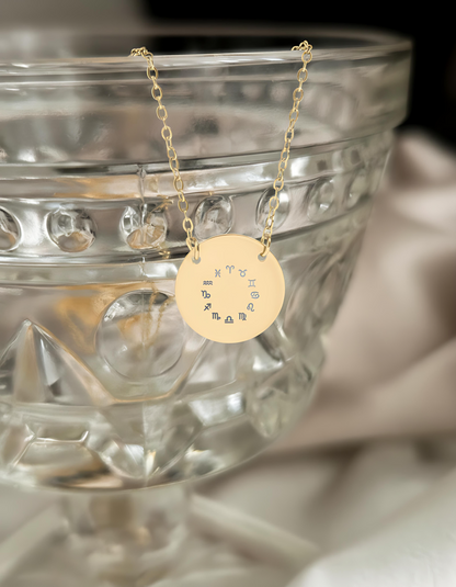 Zodiac Signs Circle Necklace