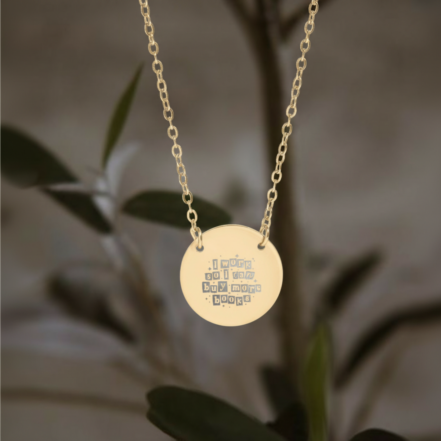 Buy More Books Circle Necklace