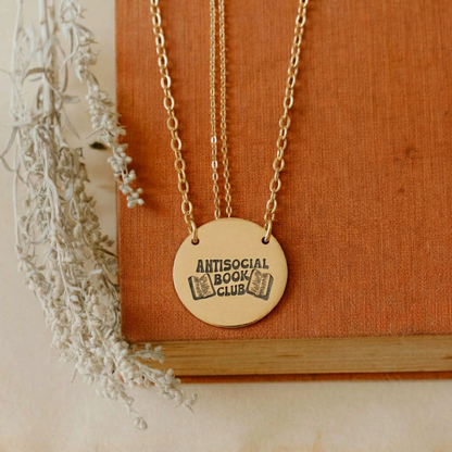 Antisocial Book Club Circle Necklace