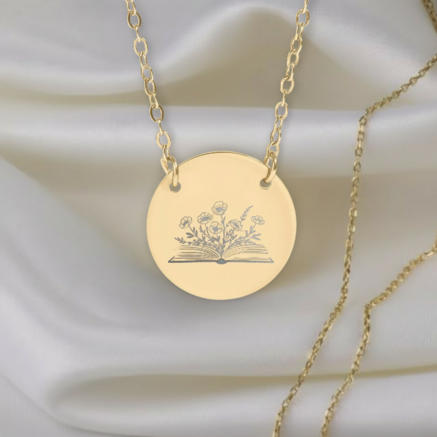 Blooming Books Circle Necklace
