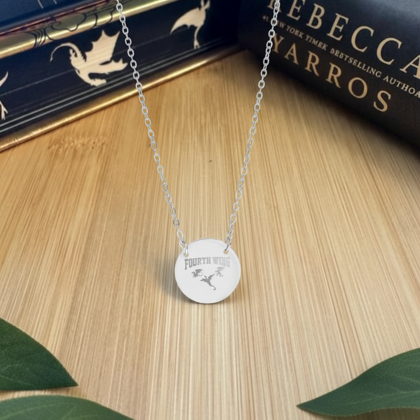 Fourth Wing Dragon Emblem Circle Necklace