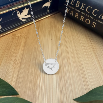 Fourth Wing Dragon Emblem Circle Necklace