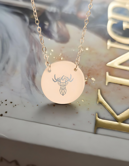 Stag Throne of Glass Circle Necklace - MagicMerchEmporium