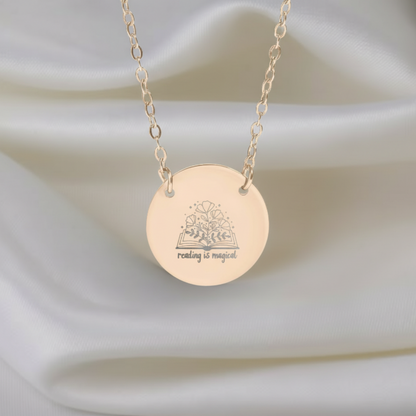 Reading Is Magical Circle Necklace