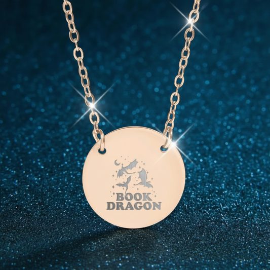 Starry Book Dragon Circle Necklace
