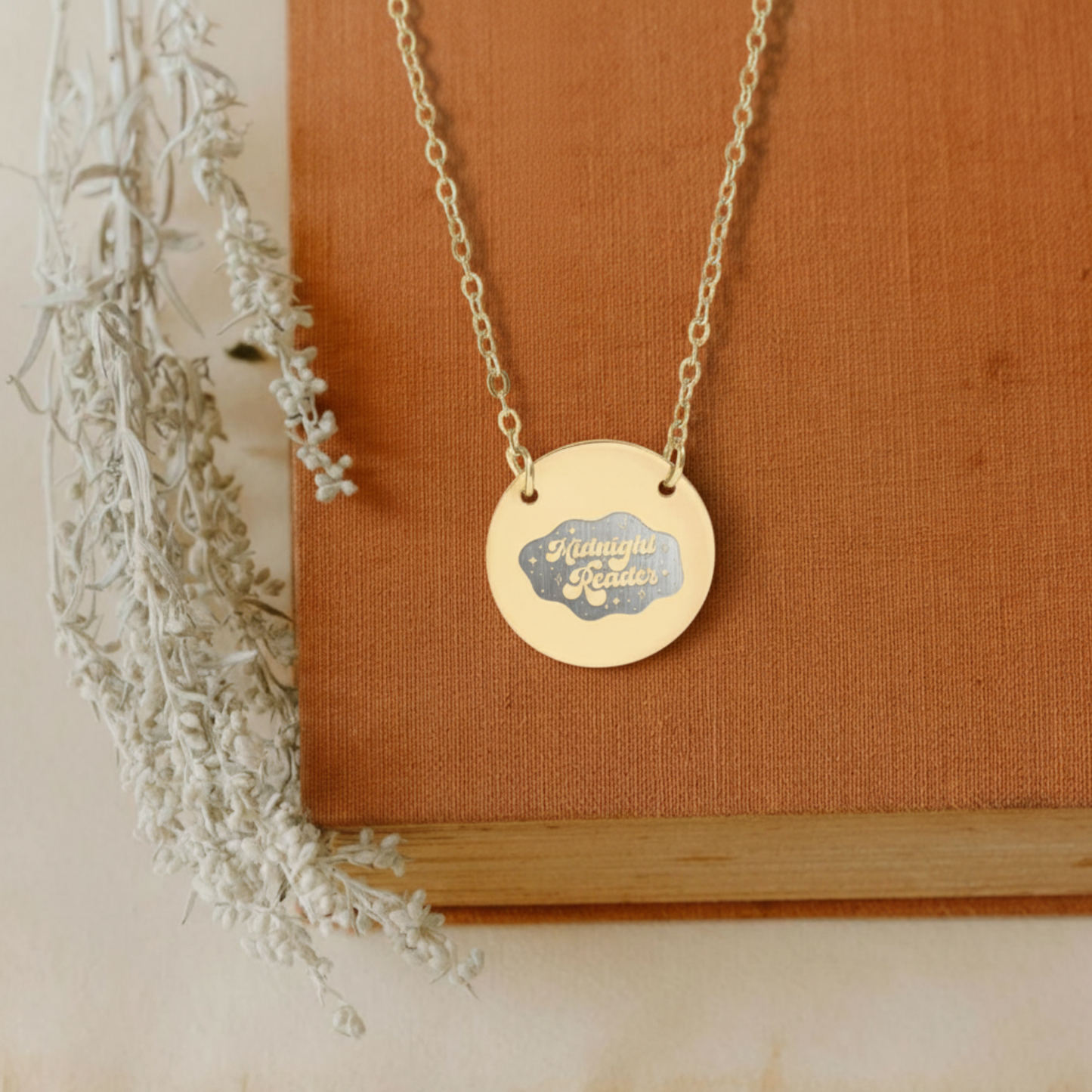 Midnight Reader Circle Necklace