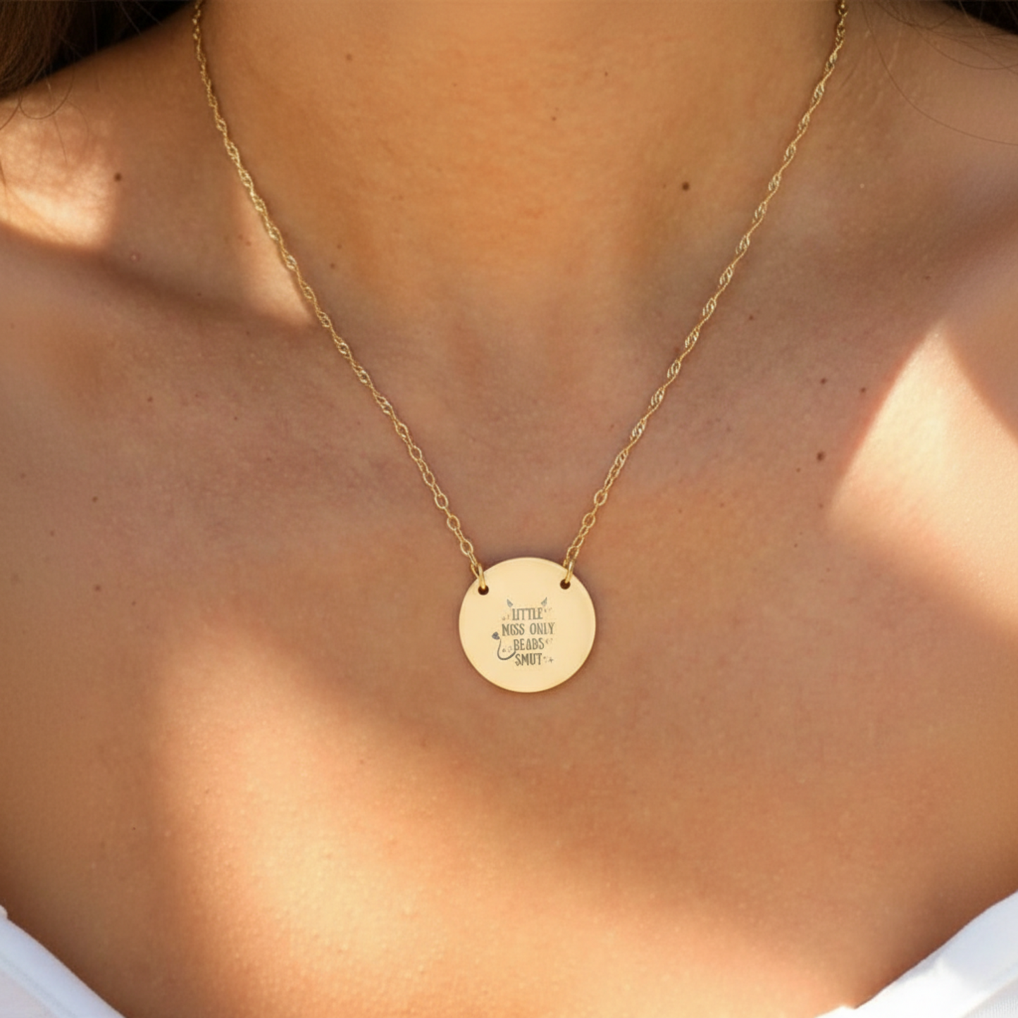 Little Miss Only Reads Smut Circle Necklace