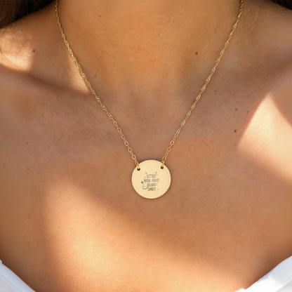 Little Miss Only Reads Smut Circle Necklace