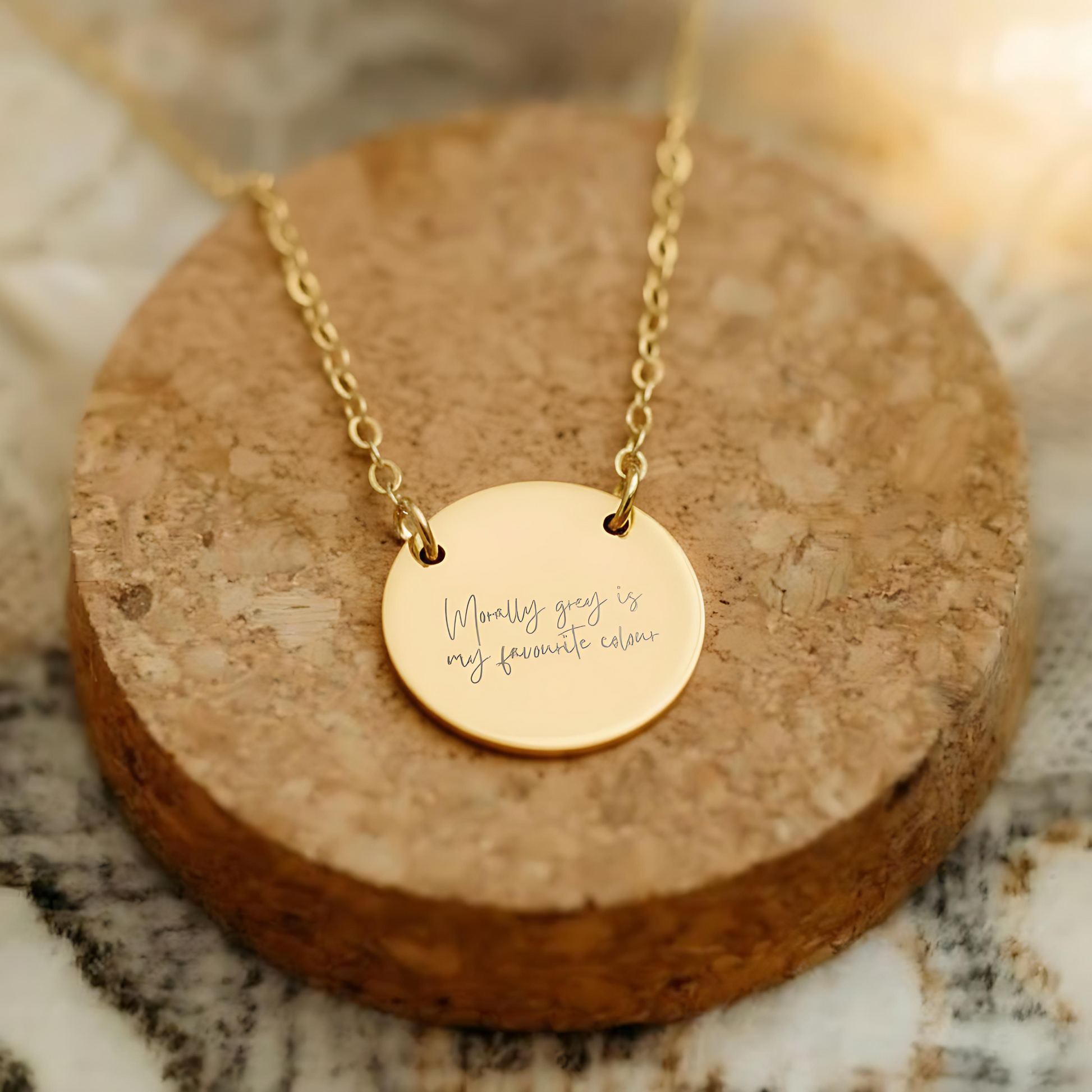 Bookish Morally Grey Quote Circle Necklace - MagicMerchEmporium