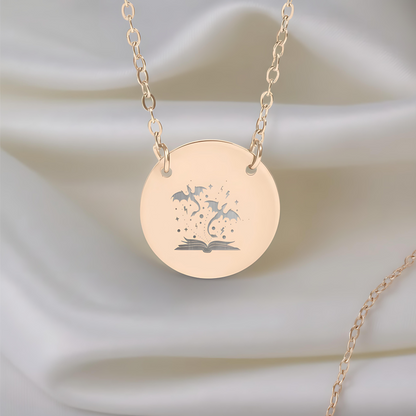 Empyrean Dragon Story Circle Necklace