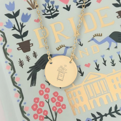 Most Ardently Book Circle Necklace