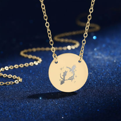 Dragon And Phoenix Circle Necklace