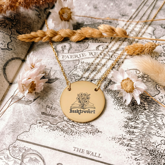 Booktrovert Floral Circle Necklace