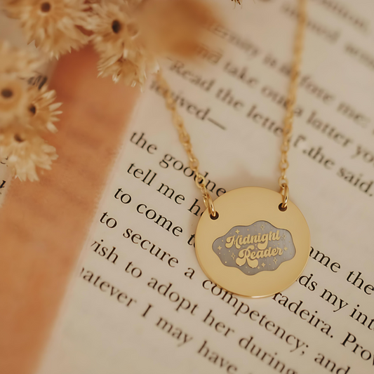 Midnight Reader Circle Necklace