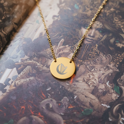 Harp Moon Crescent Circle Necklace