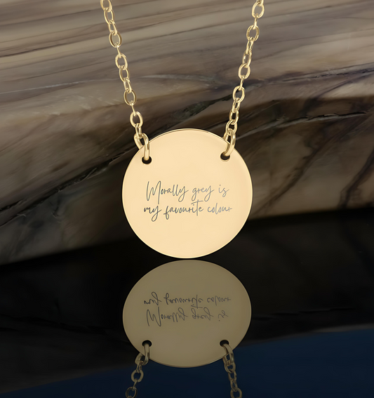 Bookish Morally Grey Quote Circle Necklace - MagicMerchEmporium