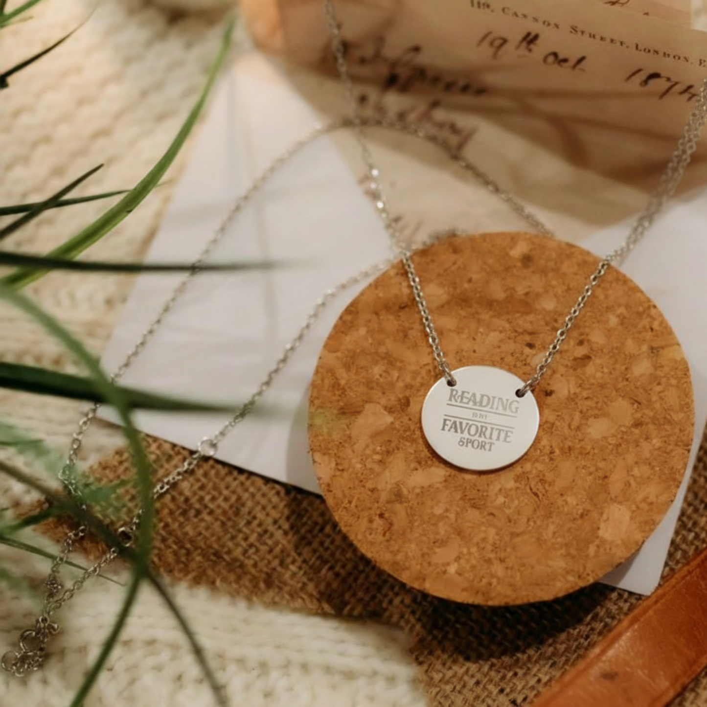 Reading Is My Favorite Circle Necklace