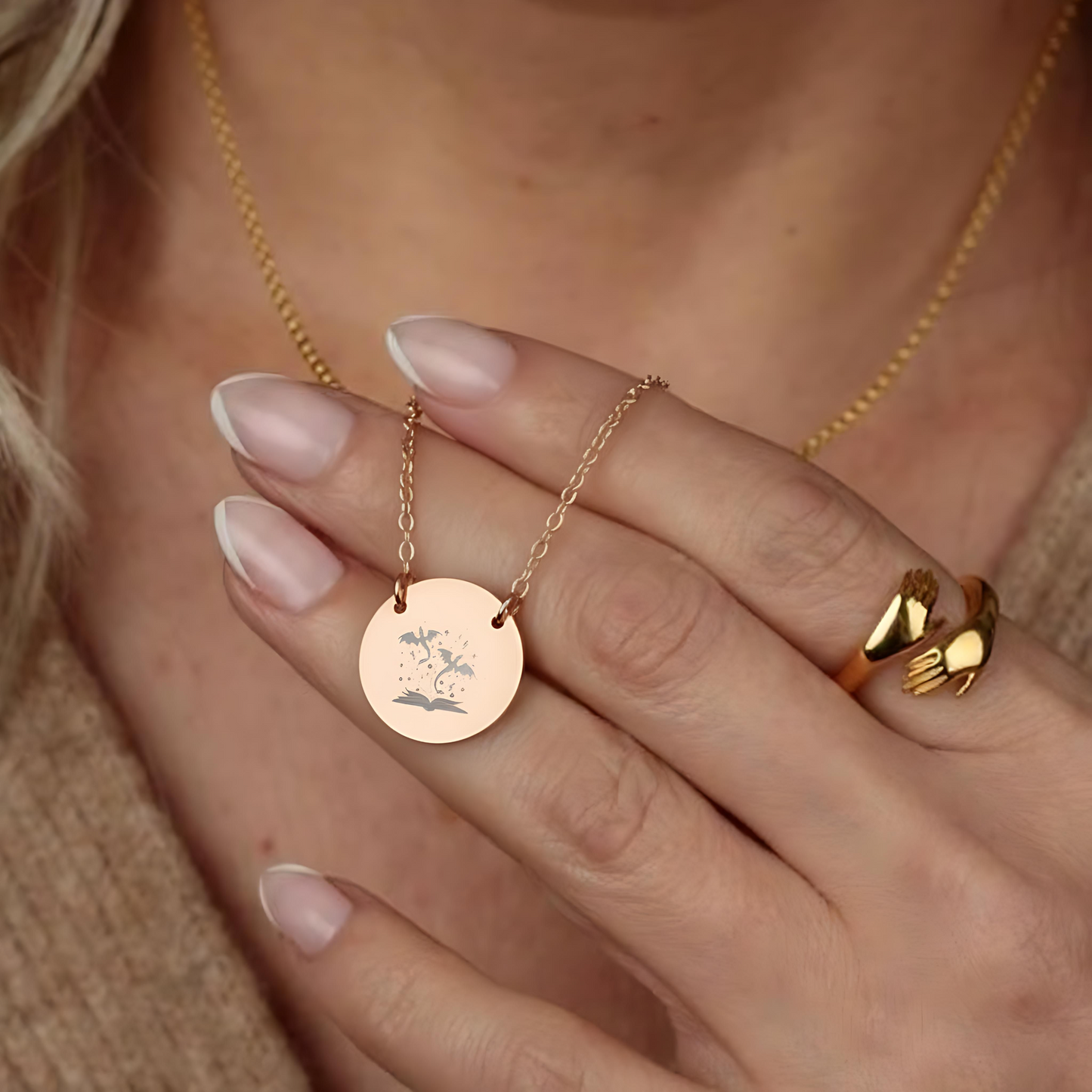 Empyrean Dragon Story Circle Necklace