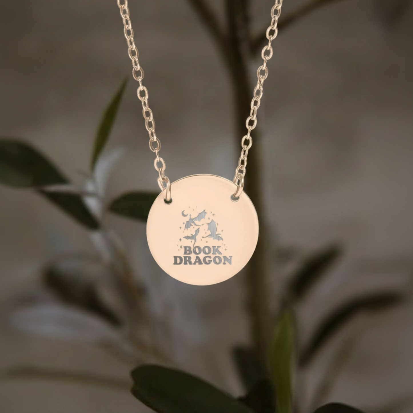 Starry Book Dragon Circle Necklace