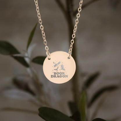 Starry Book Dragon Circle Necklace