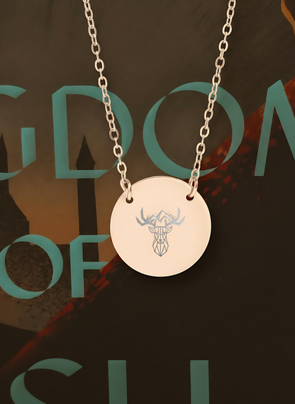 Stag Throne of Glass Circle Necklace - MagicMerchEmporium