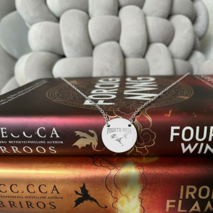 Fourth Wing Dragon Emblem Circle Necklace