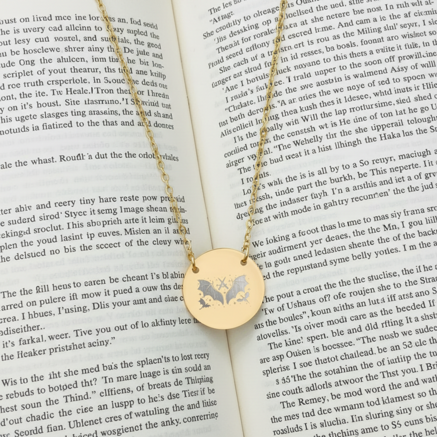 Dragons With Swords Circle Necklace