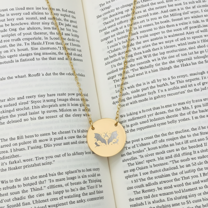 Dragons With Swords Circle Necklace