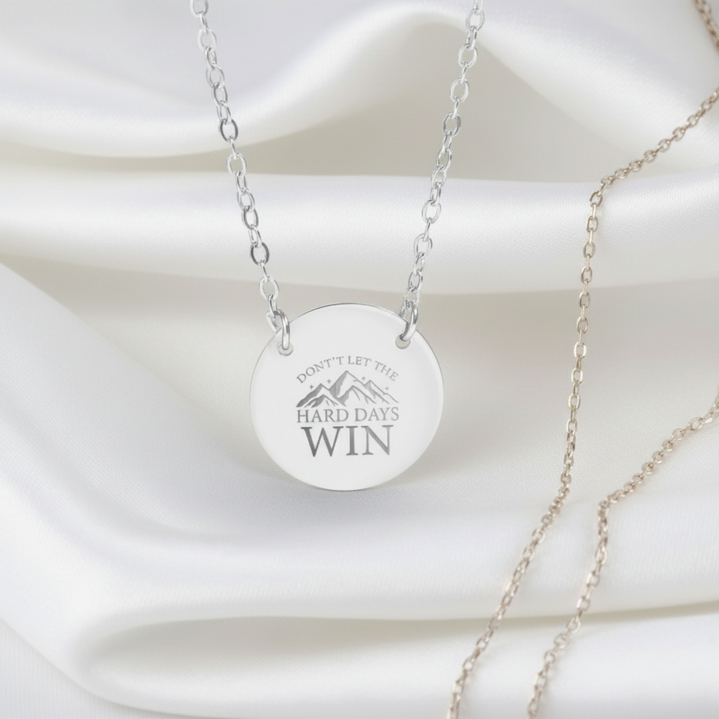 Don't Let The Hard Days Win Circle Necklace