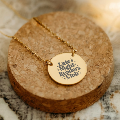 Late Night Readers Club Circle Necklace