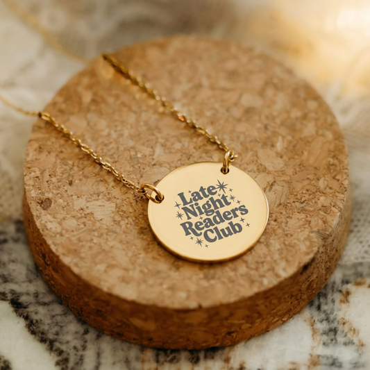 Late Night Readers Club Circle Necklace