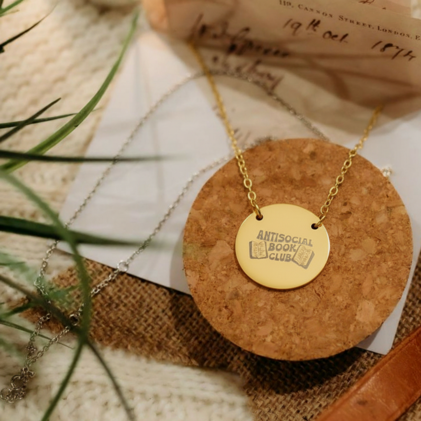 Antisocial Book Club Circle Necklace