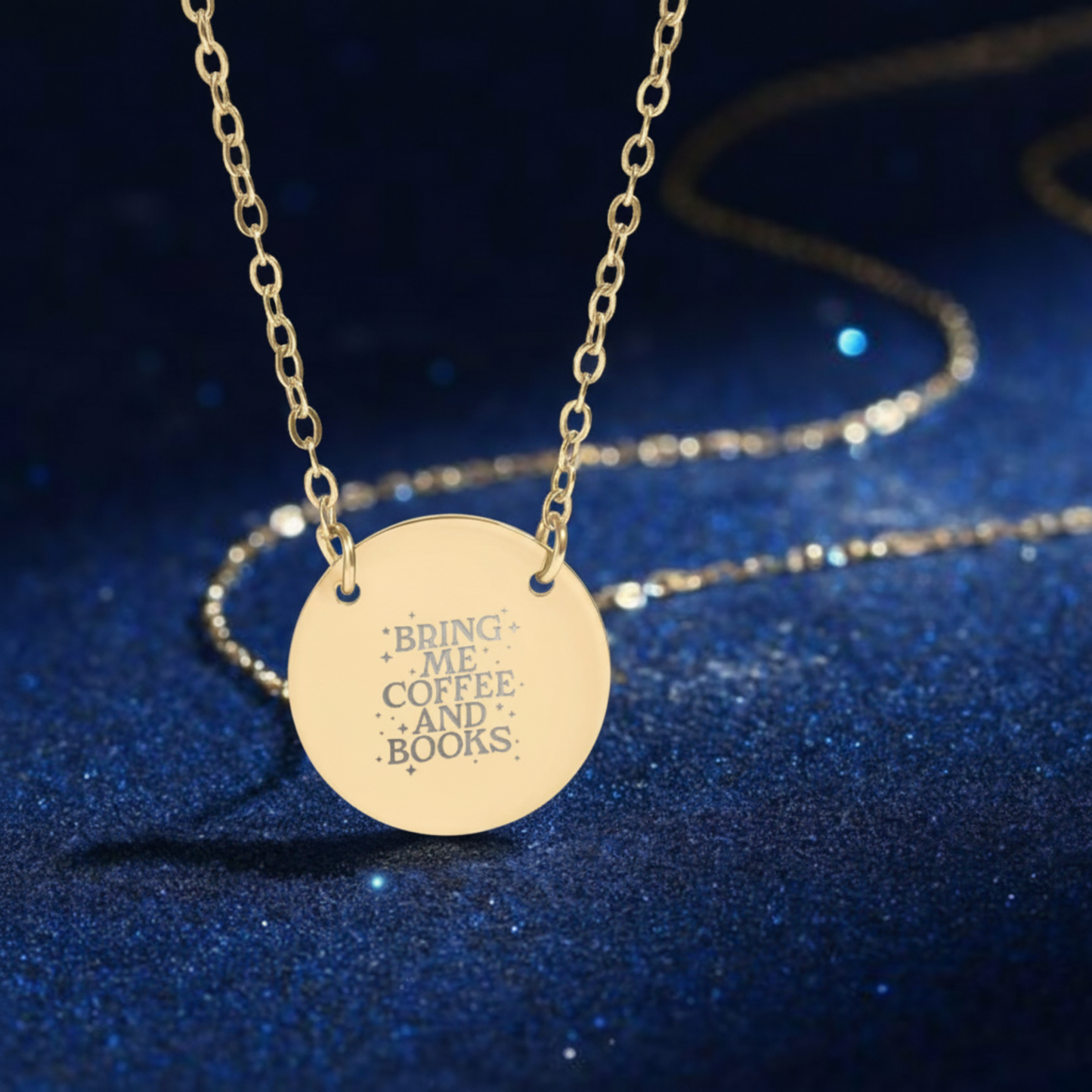 Coffee & Books Circle Necklace