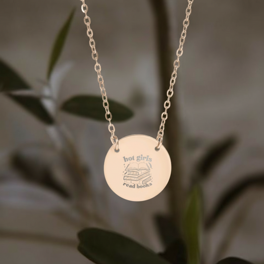 Hot Girls Read Books Circle Necklace