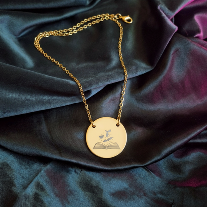 Book Dragons Circle Necklace