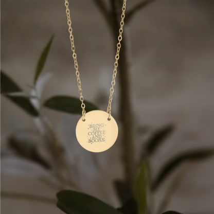 Coffee & Books Circle Necklace