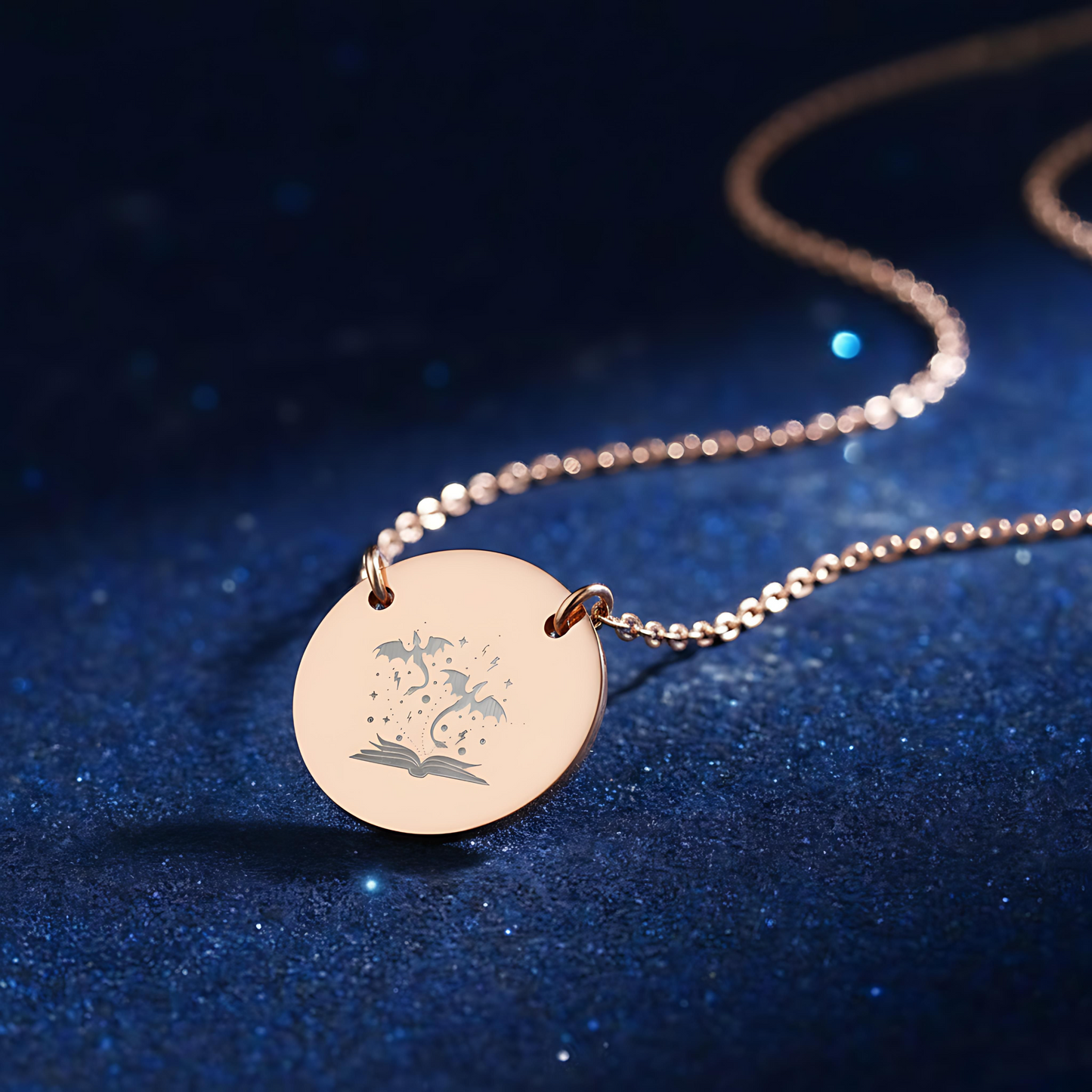 Empyrean Dragon Story Circle Necklace