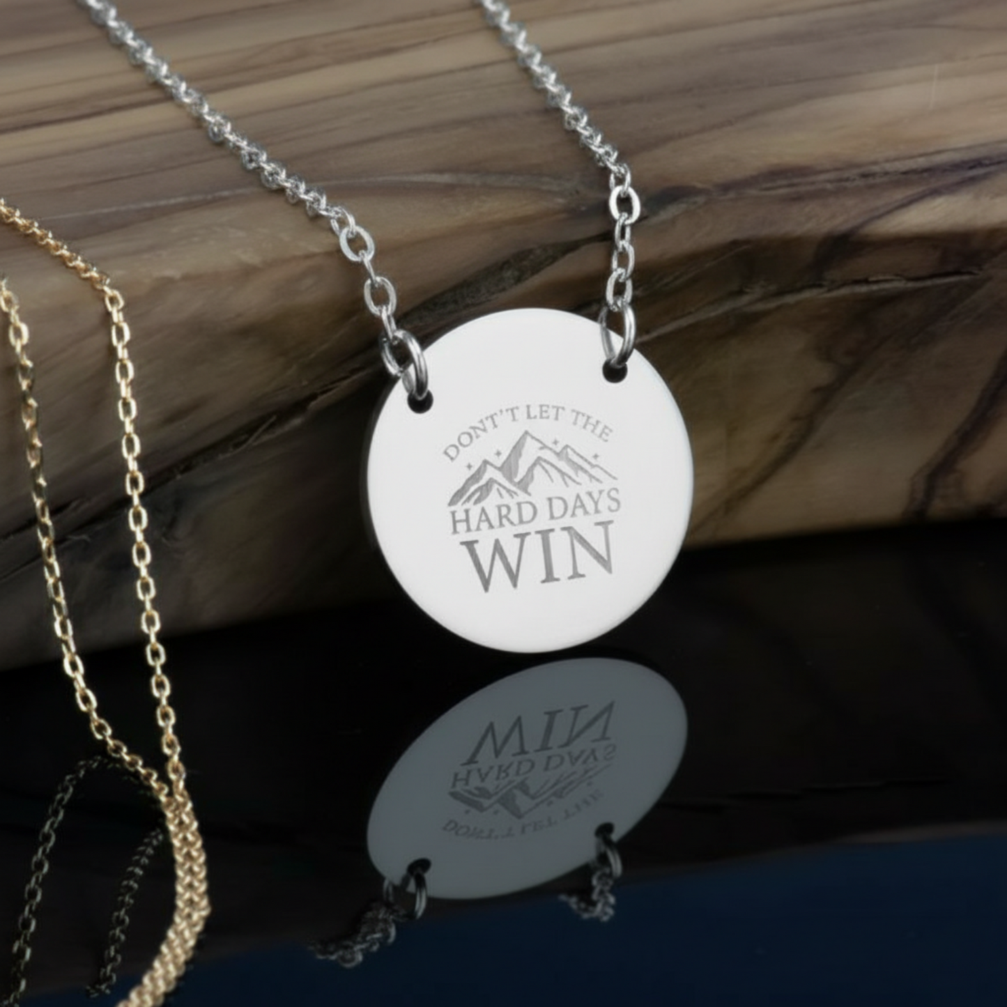 Don't Let The Hard Days Win Circle Necklace