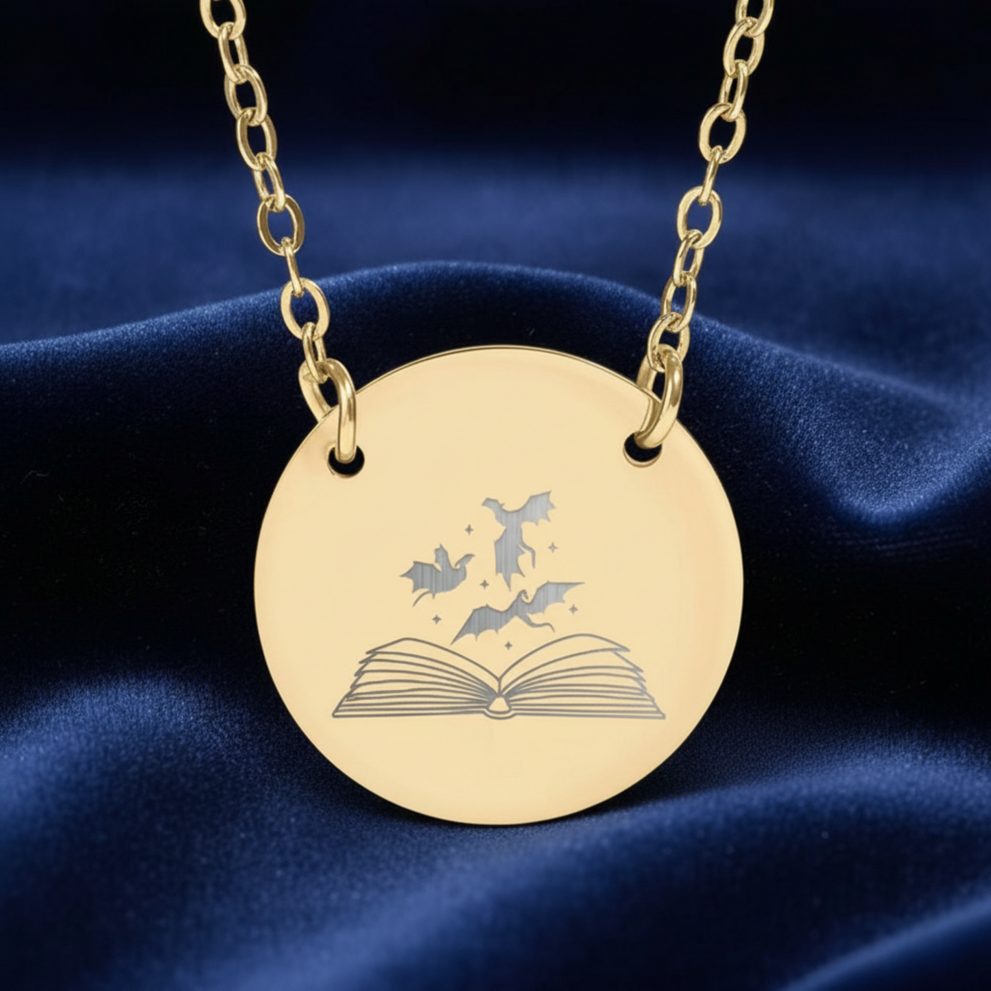 Book Dragons Circle Necklace