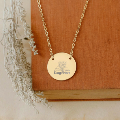 Booktrovert Floral Circle Necklace