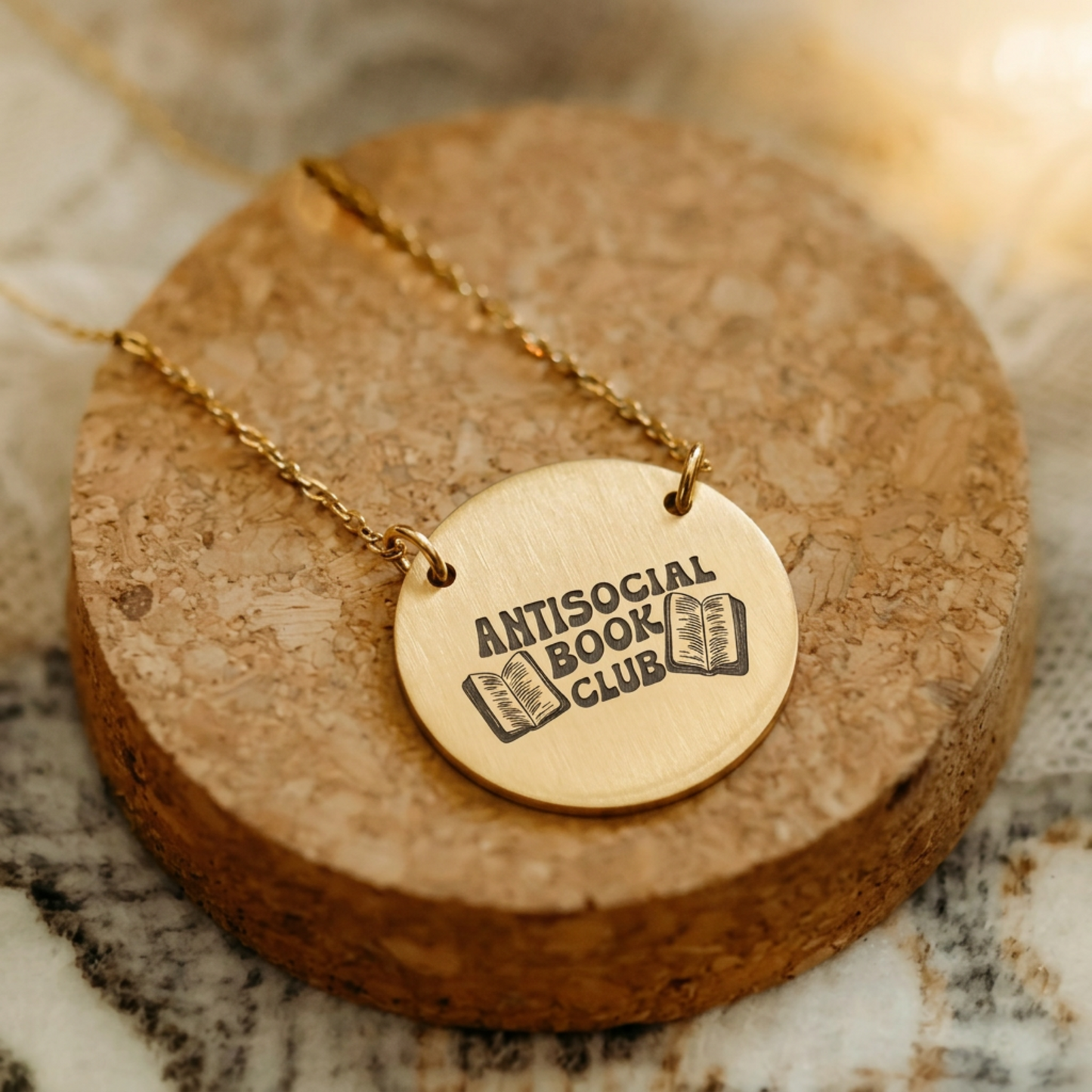 Antisocial Book Club Circle Necklace